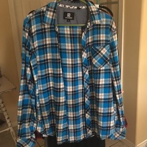 Ocean Current Blue plaid flannel